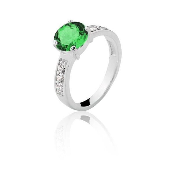 Anel Solitario Cartier 8mm Verde Esmeralda