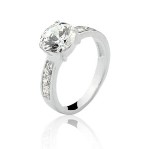 Anel Solitario Cartier 8mm Zircônia Cristal