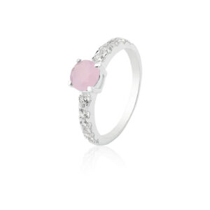 Anel Solitario Tiffany Rosa Milk