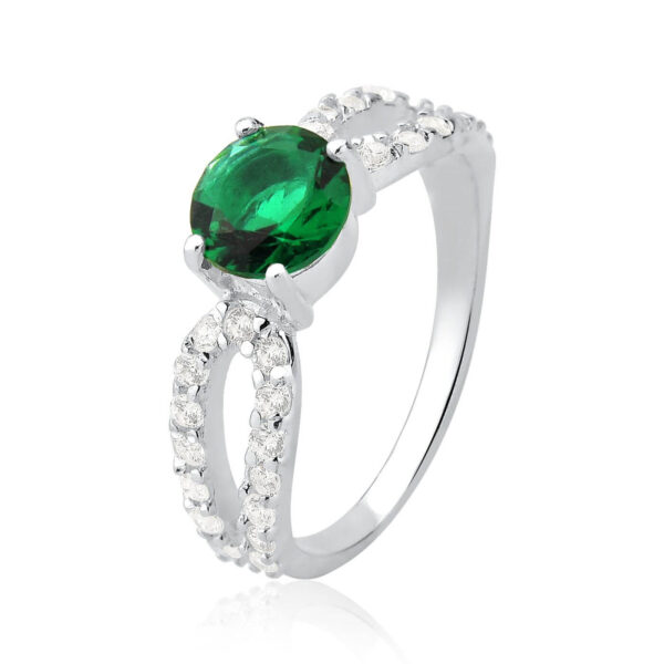 Anel Solitario Cartier 8mm Duplo Verde Esmeralda