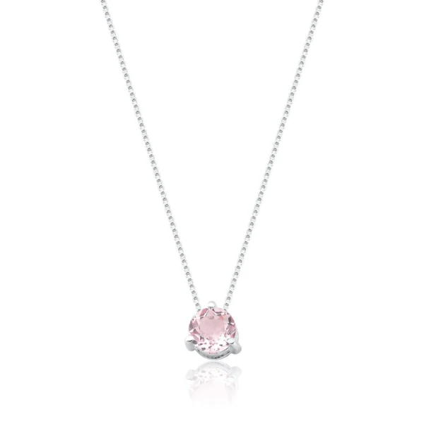 Colar Ponto de Luz Pequeno Cristal Rosa