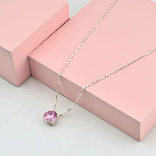 Colar Ponto de Luz Pequeno Rosa - Image 2