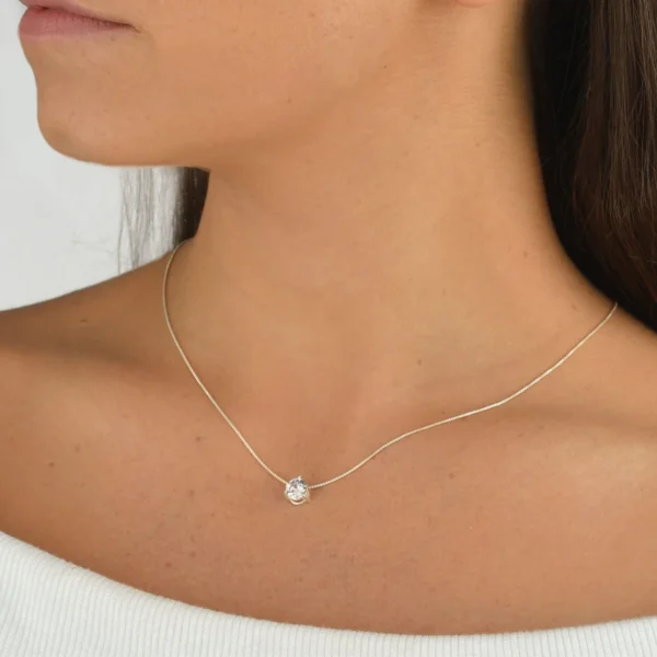 Colar Ponto de Luz Pequeno Zirconia Cristal - Image 3