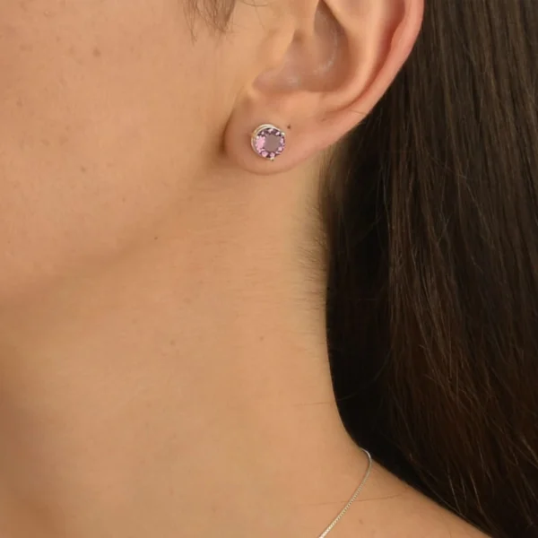 Brinco Ponto de Luz Grande Cristal Rosa - Image 4