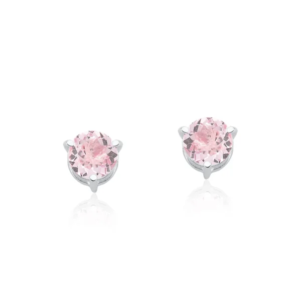 Brinco Ponto de Luz Grande Cristal Rosa