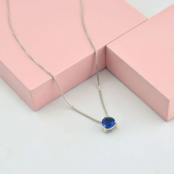 Colar Ponto de Luz Grande Azul Safira - Image 2