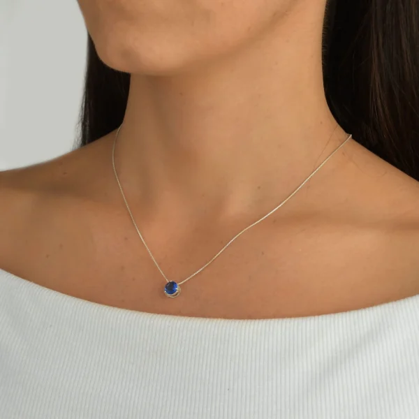 Colar Ponto de Luz Grande Azul Safira - Image 3
