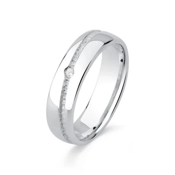Aliança Friso Transversal com 1 Zirconia