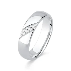 ALIANÇA FRISO E ZIRCONIAS 5MM
