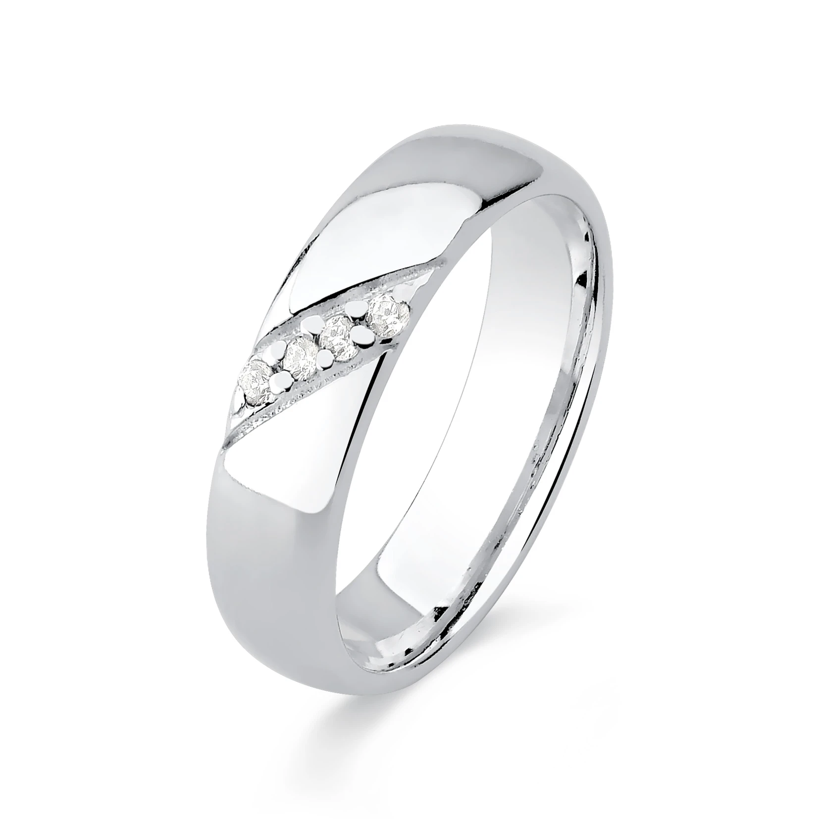 ALIANÇA FRISO E ZIRCONIAS 5MM