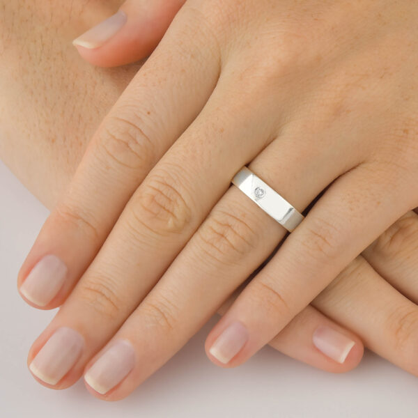 Aliança Reta com Zirconia - Image 2