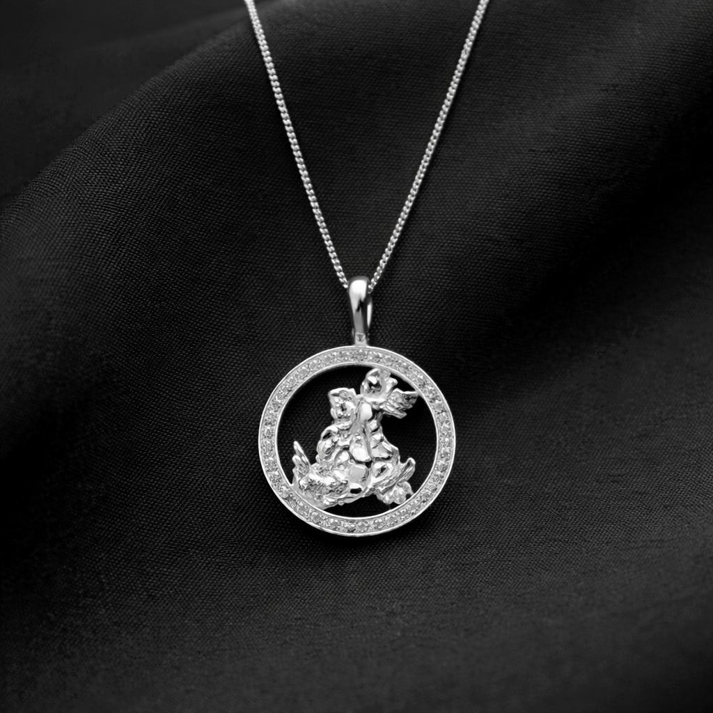 COLAR MEDALHA SAO JORGE CRAVEJADA - Imagem 2