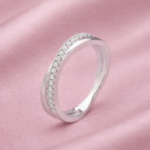 ANEL X LISO C/ ZIRCONIAS CRISTAL