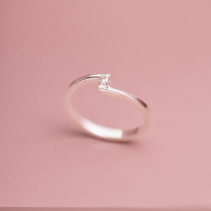 ANEL SOLITARIO ENCONTRO ZIRCÔNIA CRISTAL