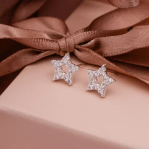 Brinco Estrela com Zircônias Cristais