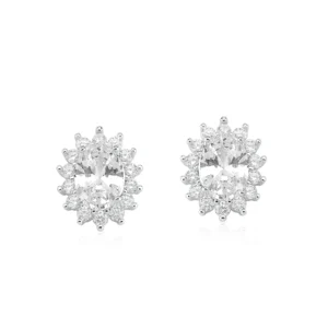 Brinco Rainha Mini Oval com Zirconia
