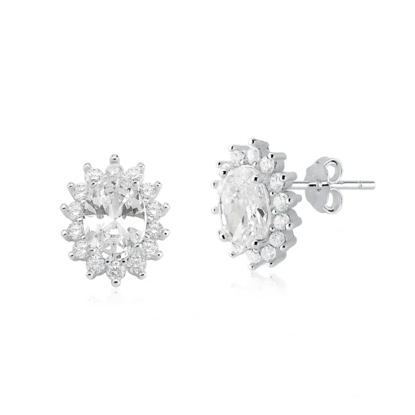 Brinco Rainha Mini Oval com Zirconia - Imagem 2