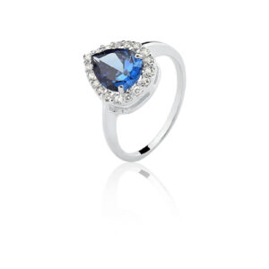 Anel Princesa Gota Azul Safira
