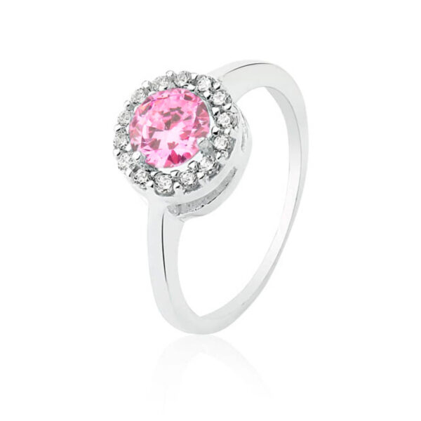 Anel Princesa Redondo Rosa