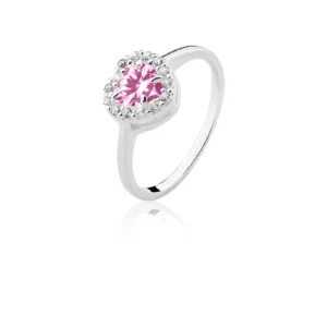 Anel Princesa Coração Rosa