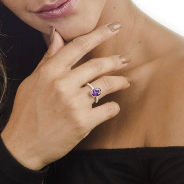 Anel Oval Amestista - Imagem 2
