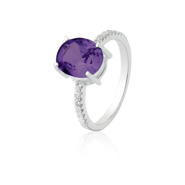 Anel Oval Amestista