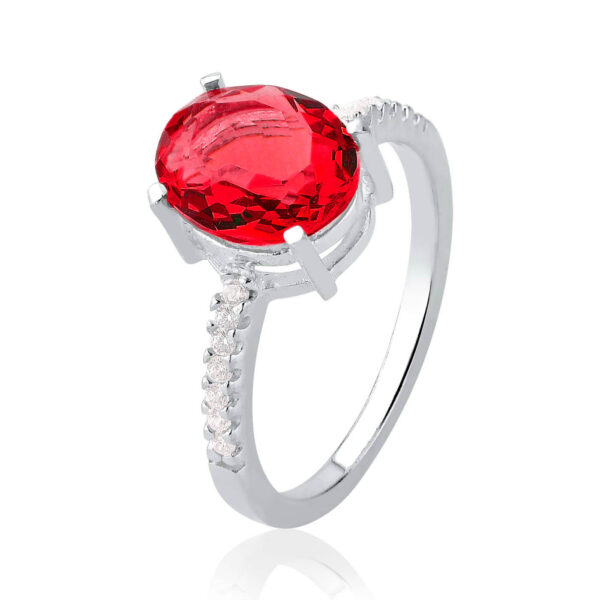 Anel Oval Jade Vermelha
