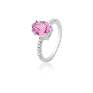 Anel Gota 7x9 Rosa