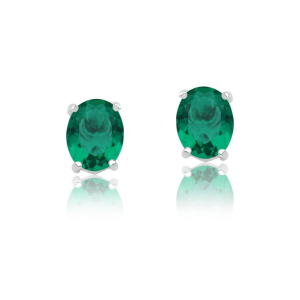 Brinco Oval Verde Esmeralda