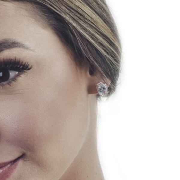Brinco Oval Zirconia Cristal - Imagem 2