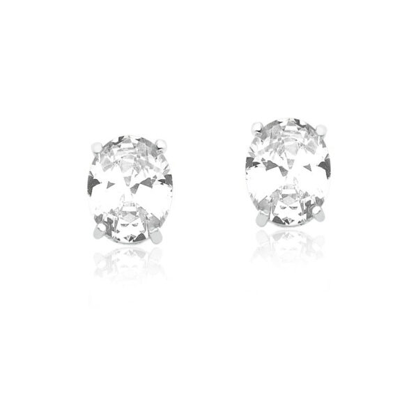 Brinco Oval Zirconia Cristal