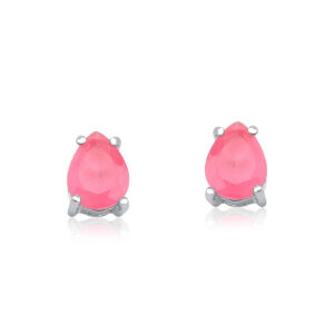 Brinco Gota 7x9 Safira Rosada Milk