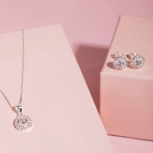 Conjunto Redondo Flor C/Zircônia