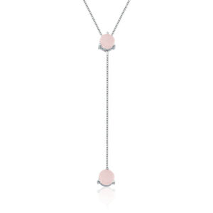 Gargantinha Ponto De Luz Pendente Rosa Milk