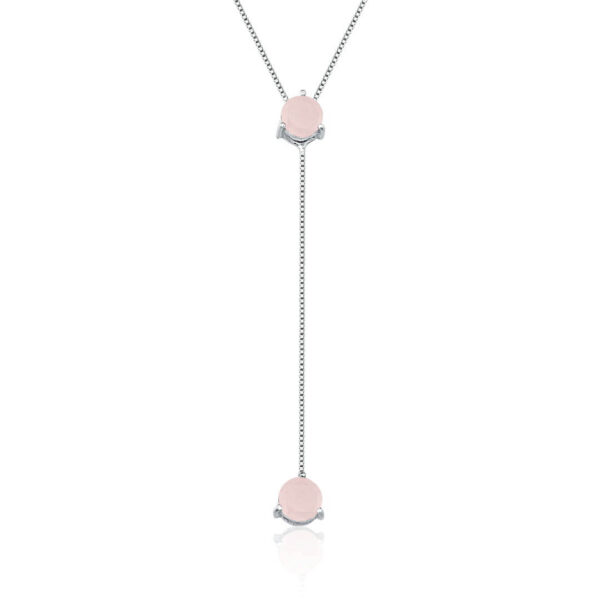 Gargantinha Ponto De Luz Pendente Rosa Milk