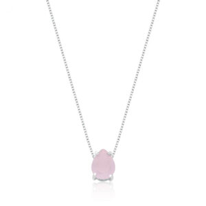 Gargantilha Gota 8x10 Rosa Milk