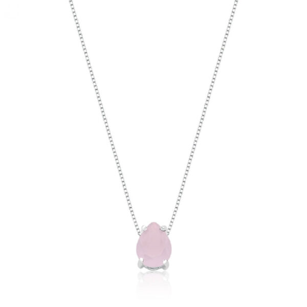 Gargantilha Gota 8x10 Rosa Milk