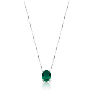 Gargantilha Oval Verde Esmeralda