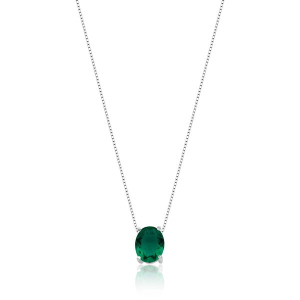 Gargantilha Oval Verde Esmeralda