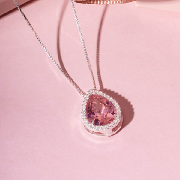 Gargantilha Gota 10x15 Rosa - Imagem 2