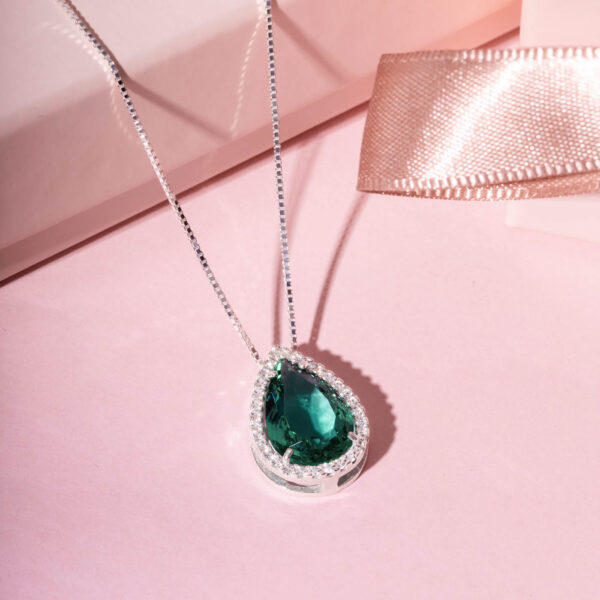 Gargantilha Gota 10x15 Turmalina Paraiba - Imagem 2