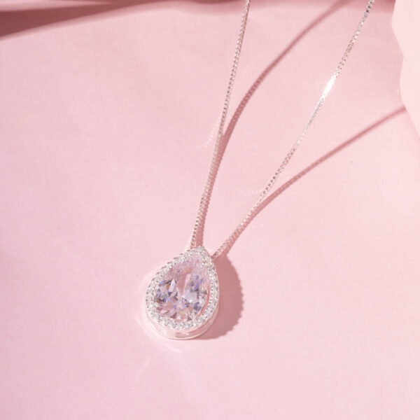 Gargantilha Gota 10x15 Zircônia Cristal - Imagem 2