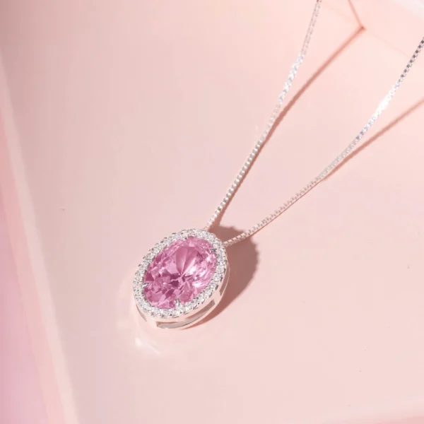 Gargantilha Oval 10x14 Rosa - Imagem 2