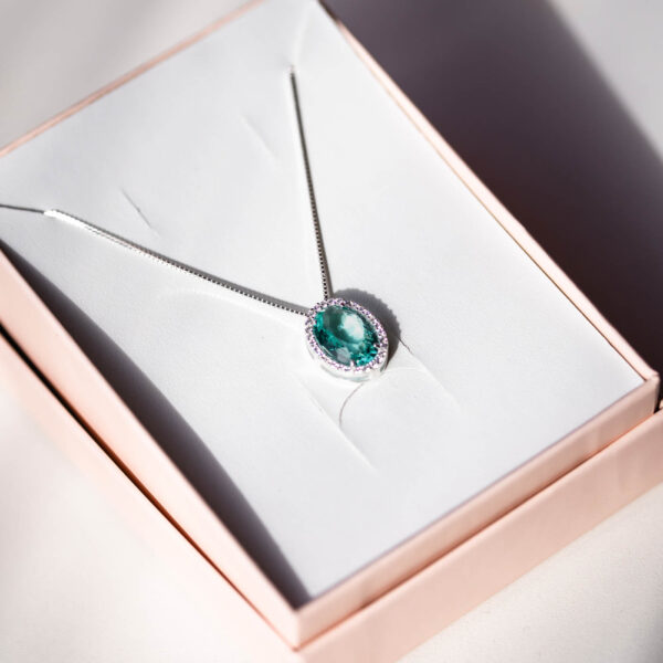 Gargantilha Oval 10x14 Turmalina Paraiba