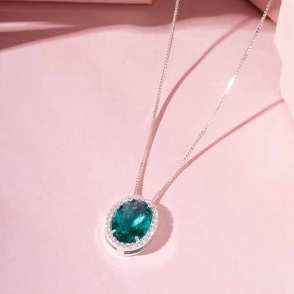 Gargantilha Oval 10x14 Turmalina Paraiba - Imagem 2