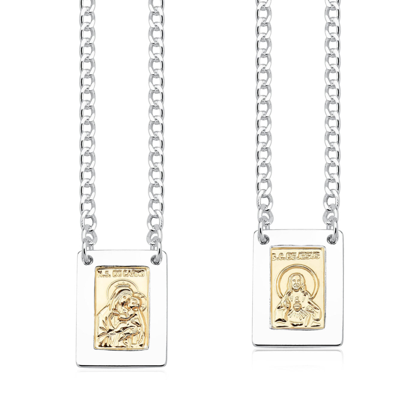 Escapulário Tradicional Grande c/ Filet de Ouro