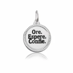 Pingente Medalha Ore Espere Confie