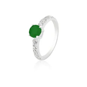 Anel Solitario Tiffany Verde Escuro 6mm