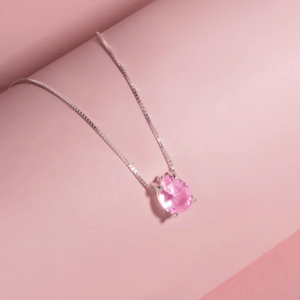 Gargantilha Gota 8x10 Rosa - Imagem 2
