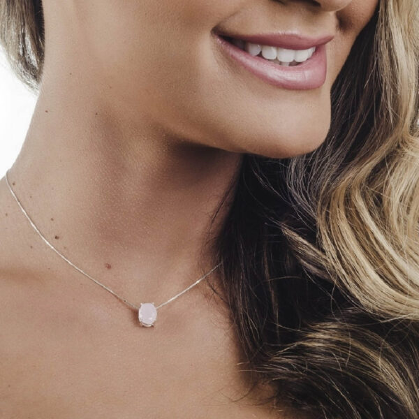 Gargantilha Oval Rosa Milk - Imagem 2